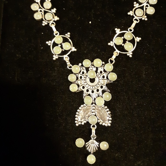 New Stunning Chalcedony 925 Silver Necklace. - Picture 3 of 6
